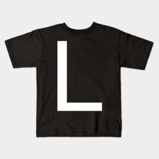 Helvetica L in white Kids T-Shirt